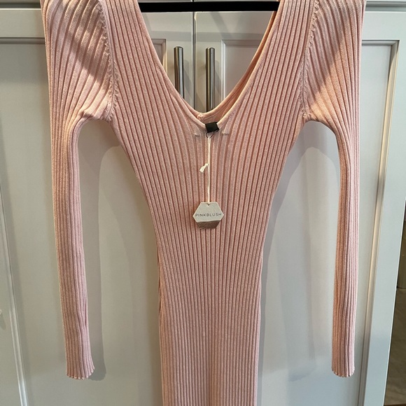 Pinkblush Pink Fitted Maternity Dress Long Sleeve - Picture 4 of 5